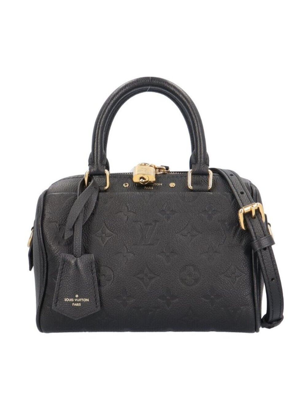 Louis Vuitton Speedy 20 Bandouliere Monogram Empreinte Shoulder Bag Black